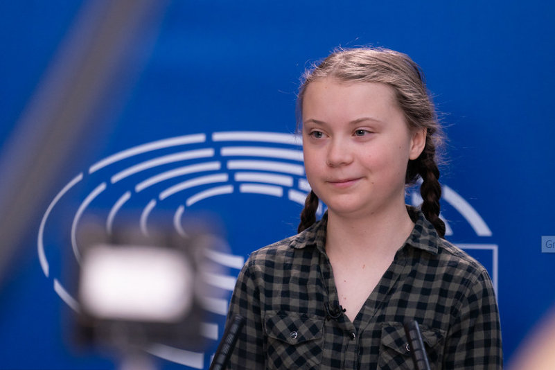 Greta Thunberg in het Europese Parlement