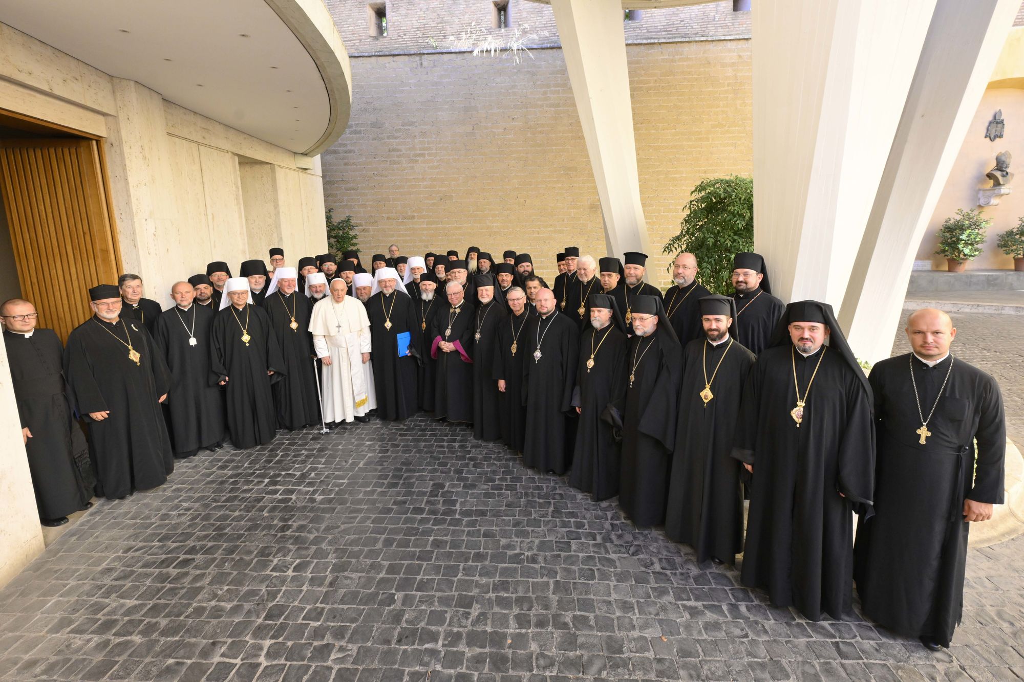 De bisschoppen uit Oekraïne met paus Franciscus