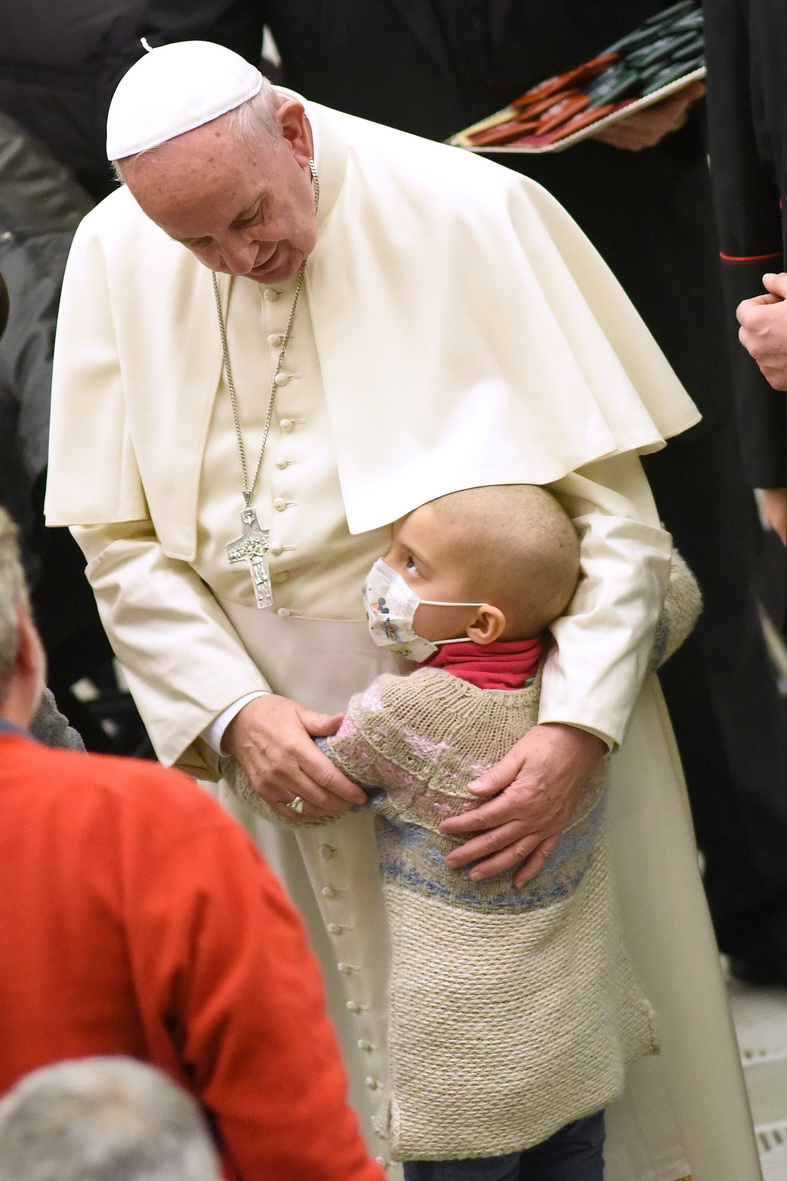 Paus Franciscus tijdens de wekelijkse audiëntie op 13 januari © SIR