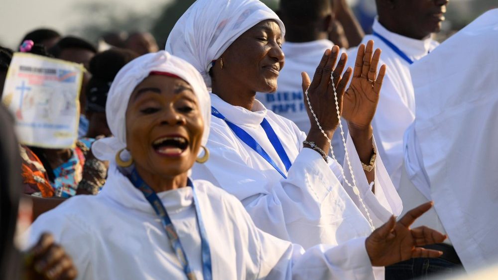 Zusters tijdens het pausbezoek aan DR Congo