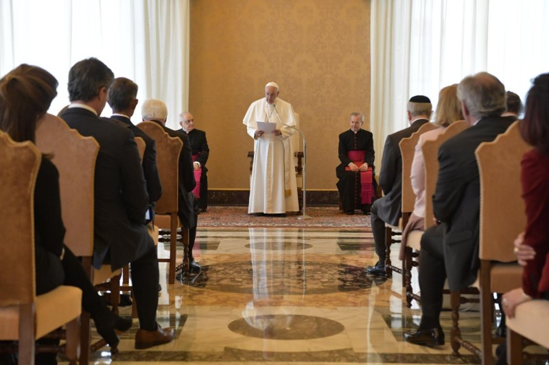 Paus Franciscus ontmoet een delegatie van het Amerikaans-Joods Comité