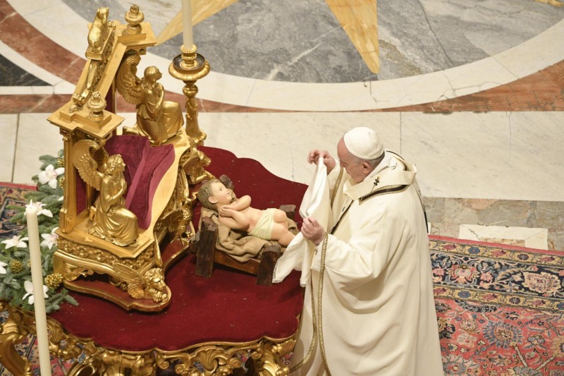 Paus Franciscus op kerstavond