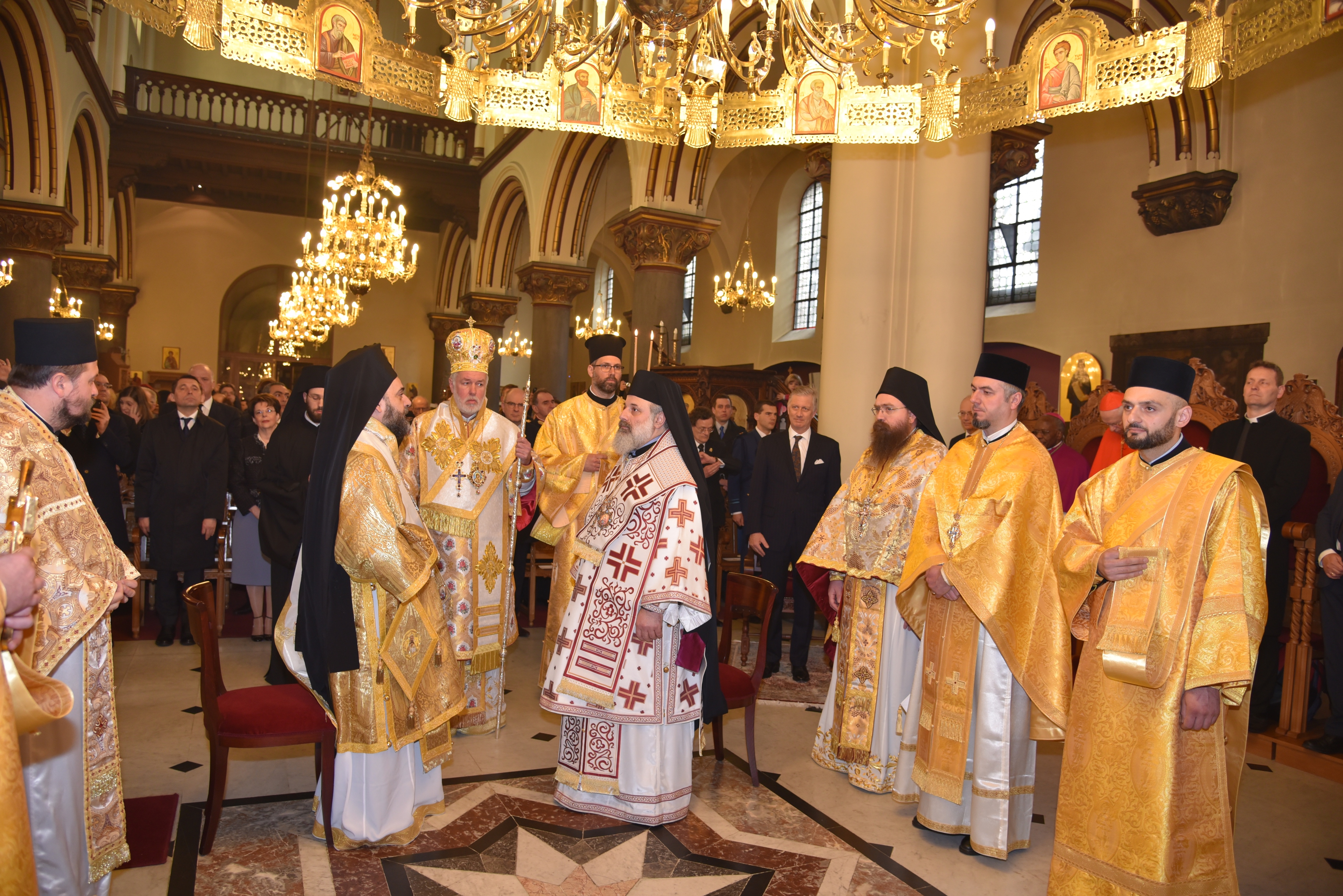 Viering van de Zondag van de Orthodoxie in Brussel, voorgegaan door metropoliet Athenagoras.