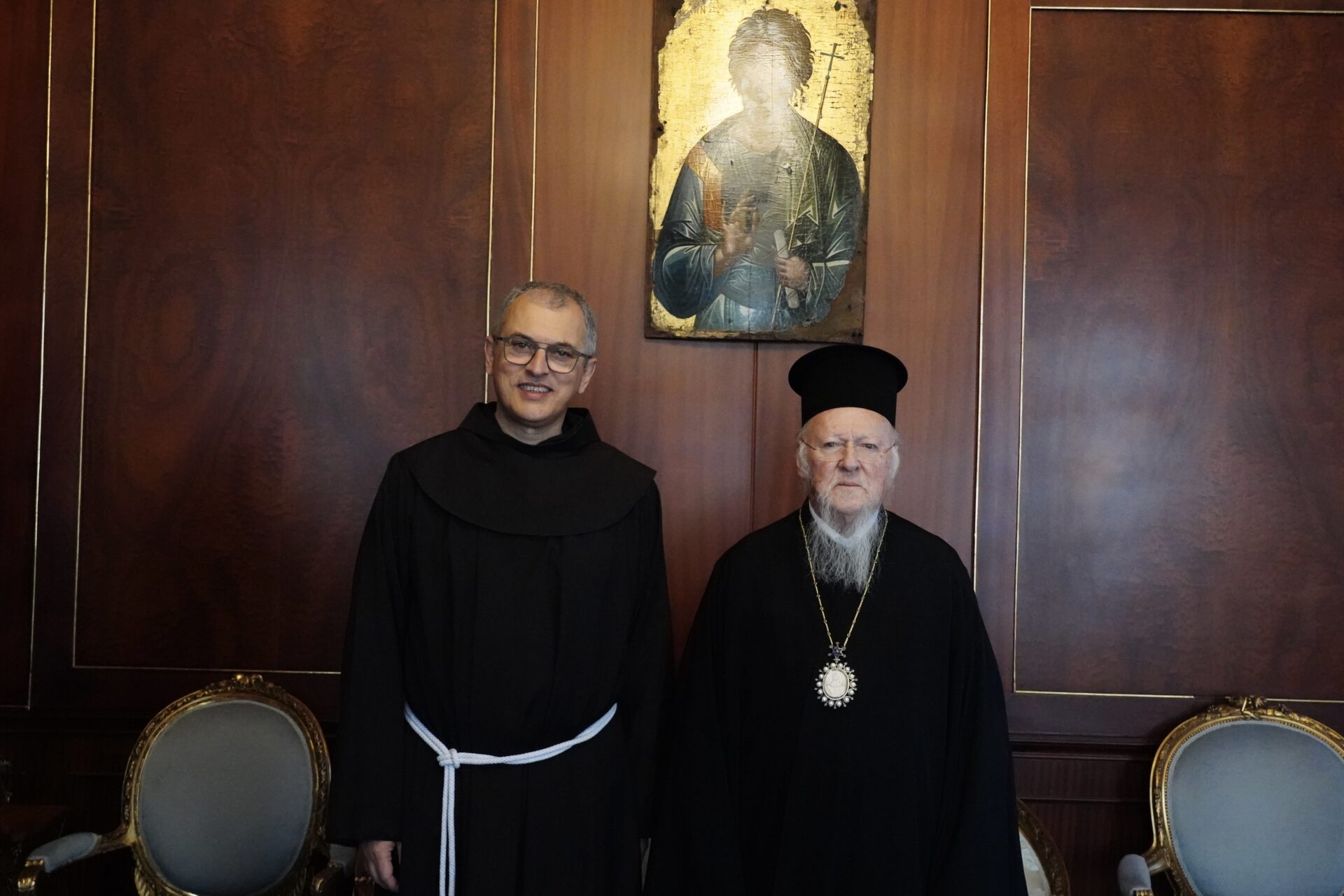 Patriarch Bartholomeus en Massimo Fusarelli