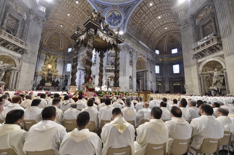 De chrismamis met de priesters van het bisdom Rome