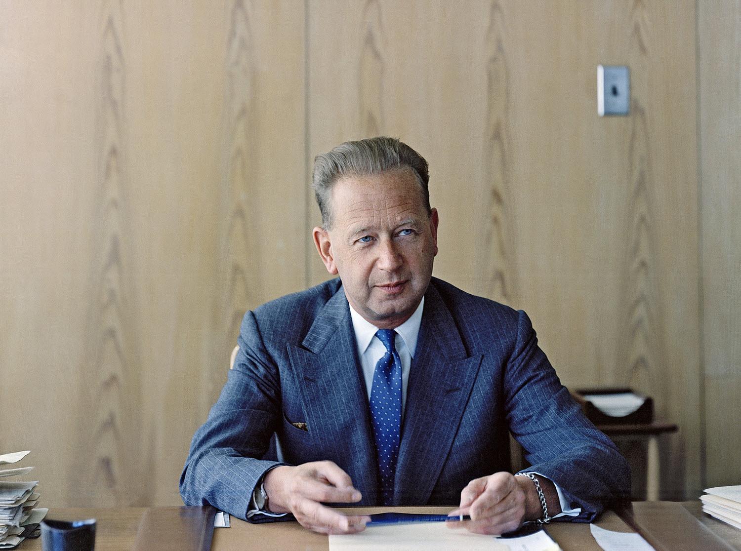 Dag Hammarskjöld, secretaris-generaal van de Verenigde Naties