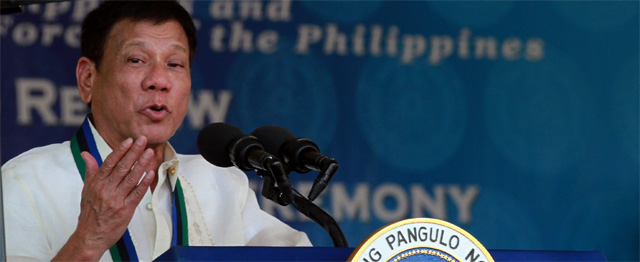 De Filipijnse president Rodrigo Duterte 