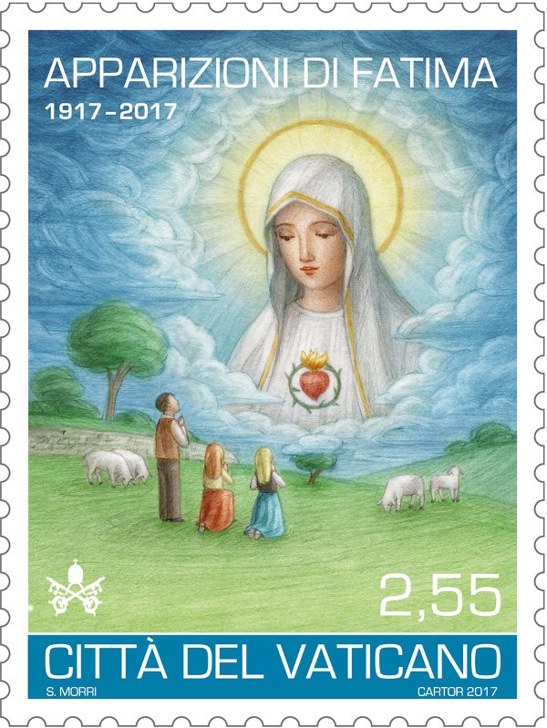 Postzegel voor 100 jaar Fatima en het pausbezoek