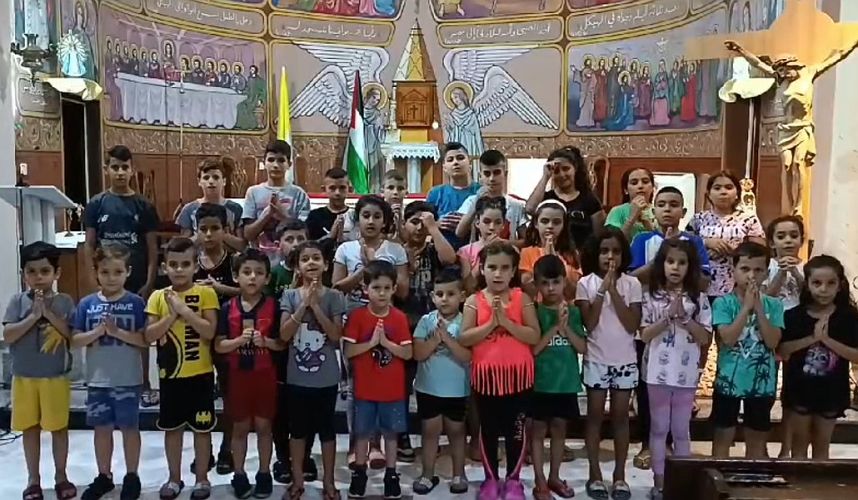 Kinderen van de katholieke parochie in Gaza