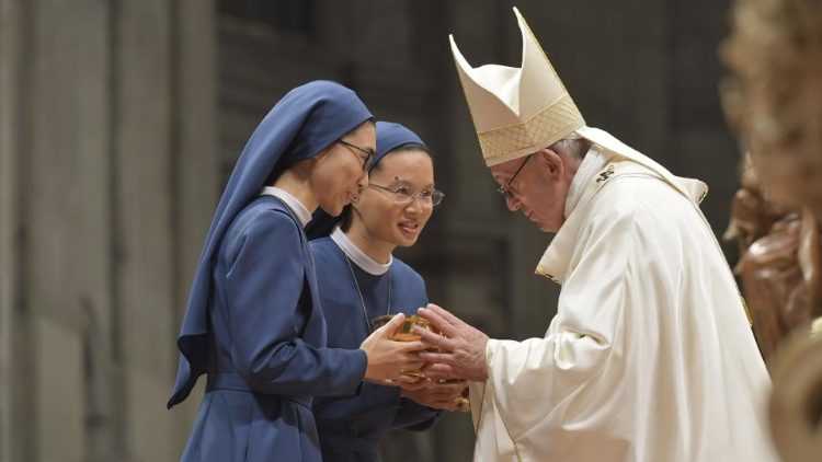 Paus Franciscus tijdens de dag van het godgewijde leven op 2 februari