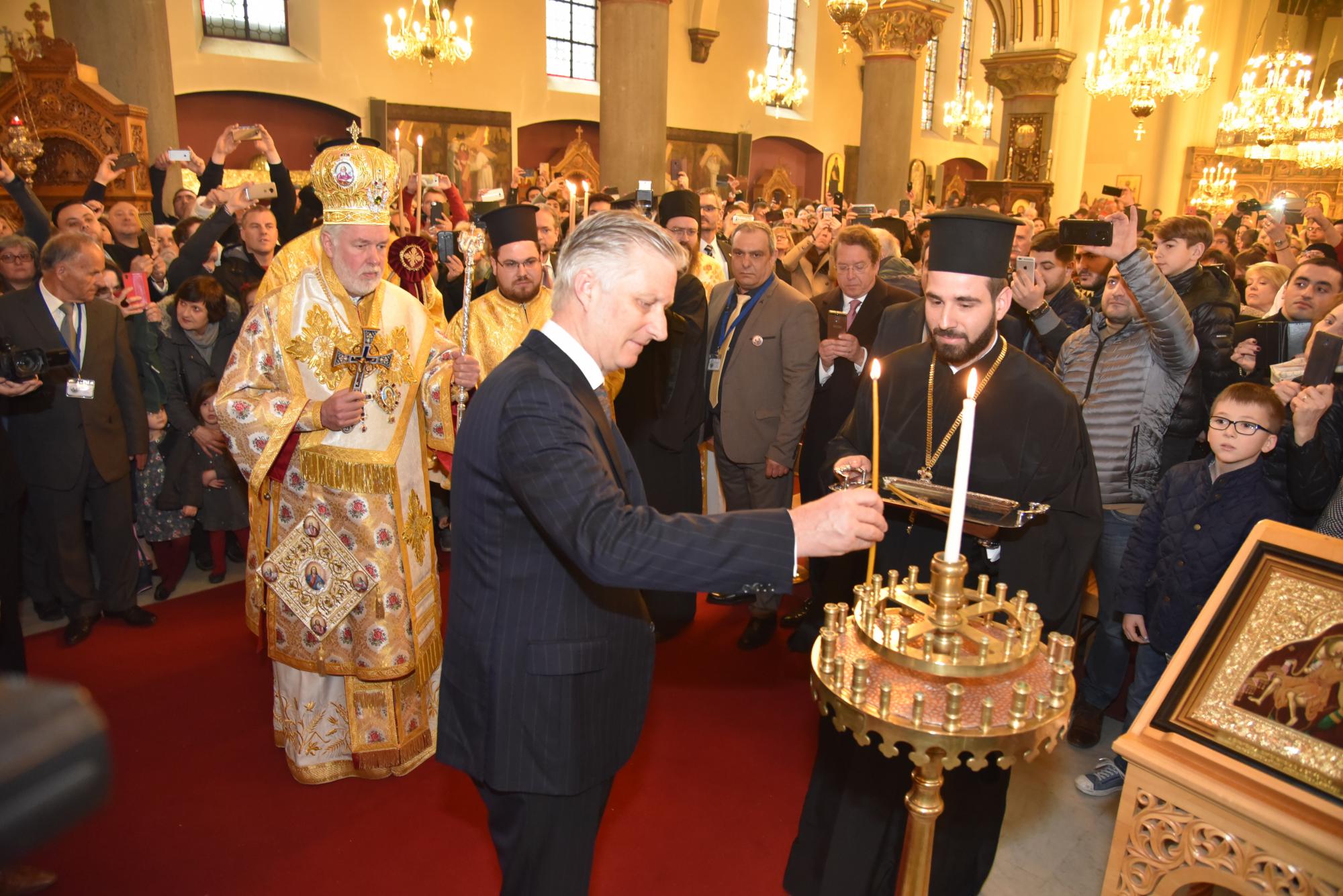 Sinds haar erkenning in 1985 is het de eerste keer dat een koning de orthodoxe kerk bezoekt.