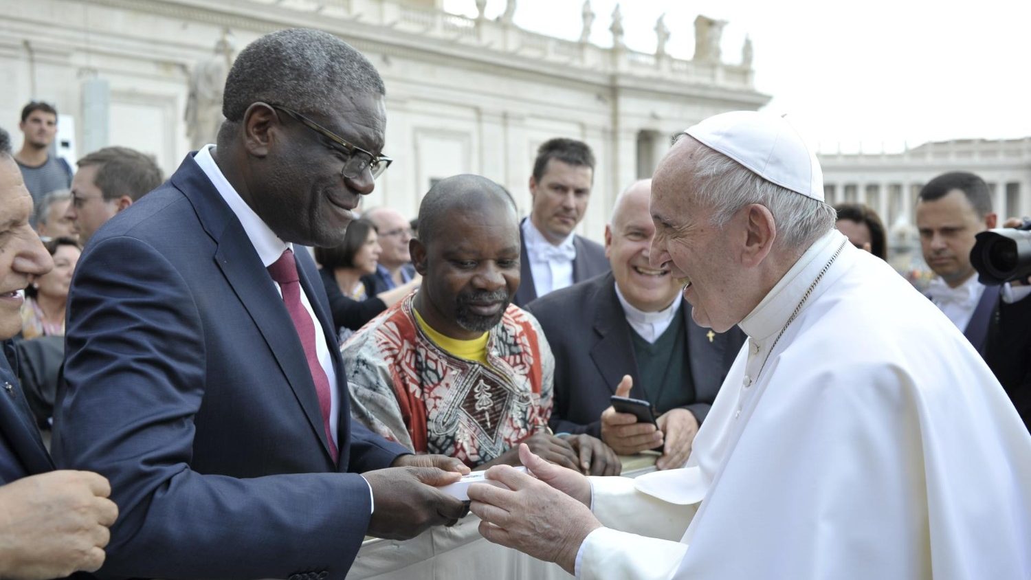 Denis Mukwege met paus Franciscus