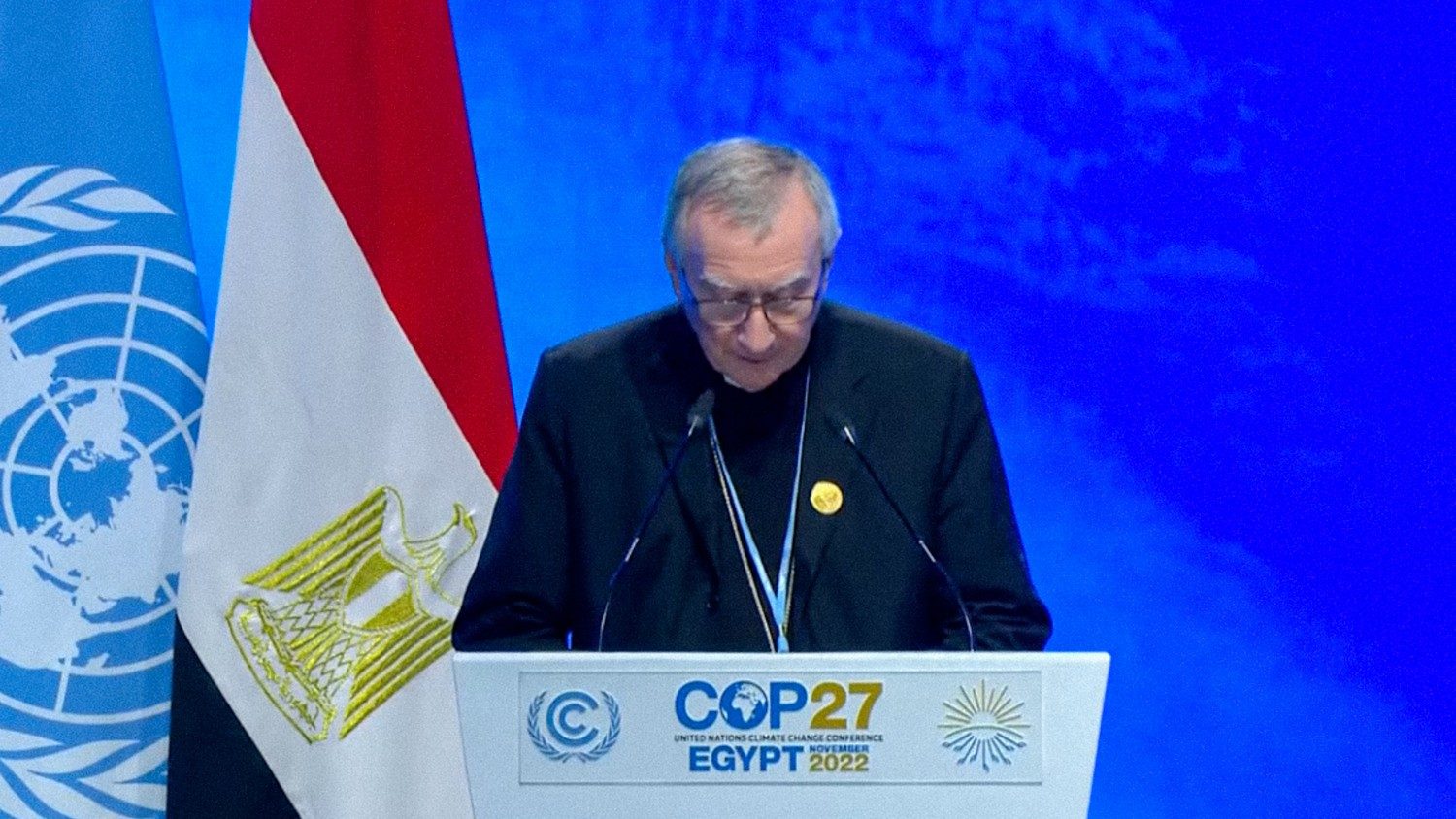 Staatssecretaris Pietro Parolin op de klimaattop in Egypte