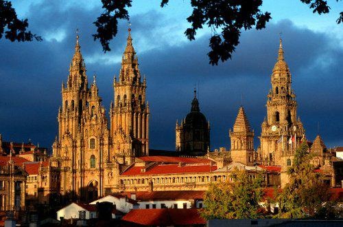 De basiliek van Santiago de Compostela