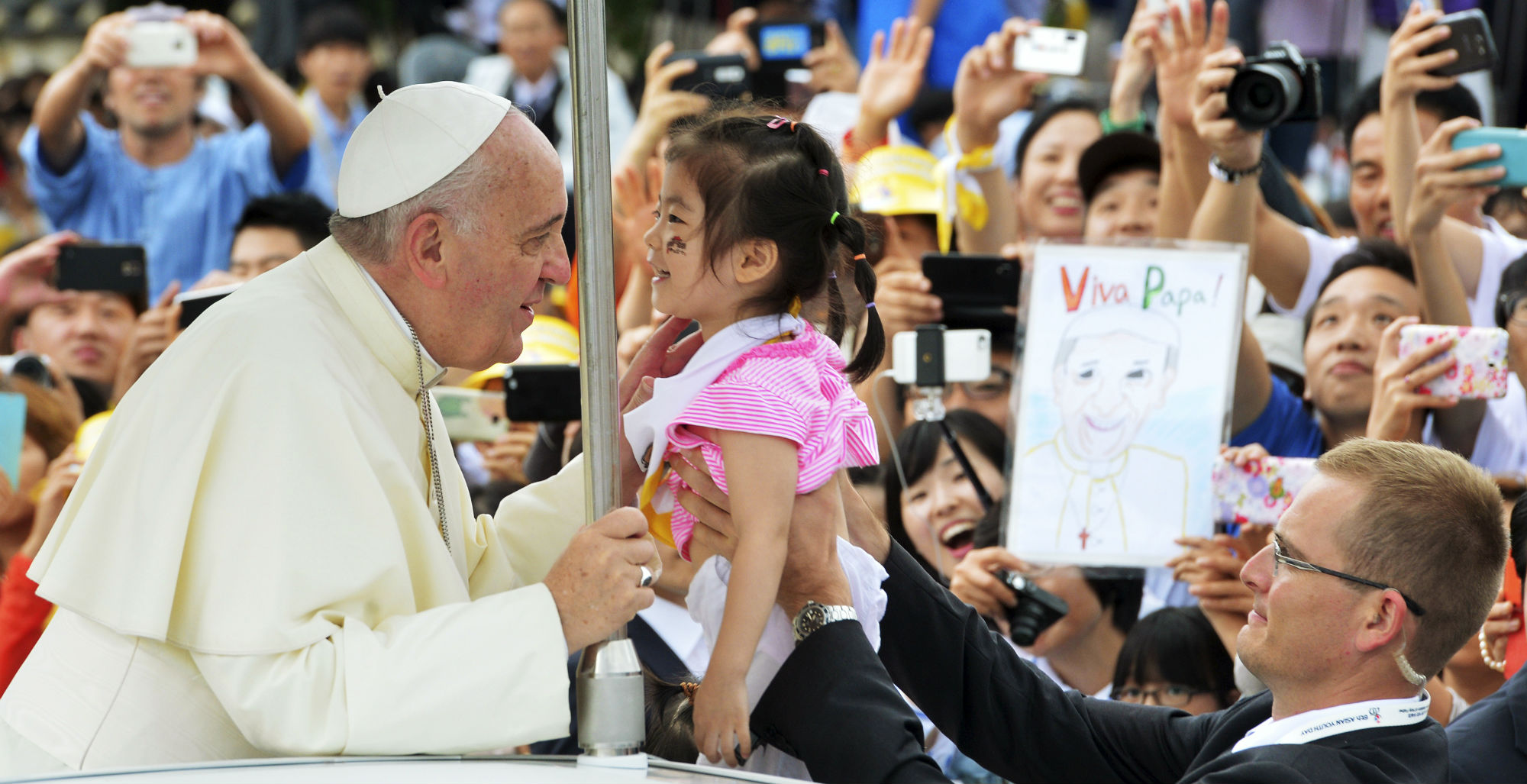 Paus Franciscus op missie in Korea in 2014