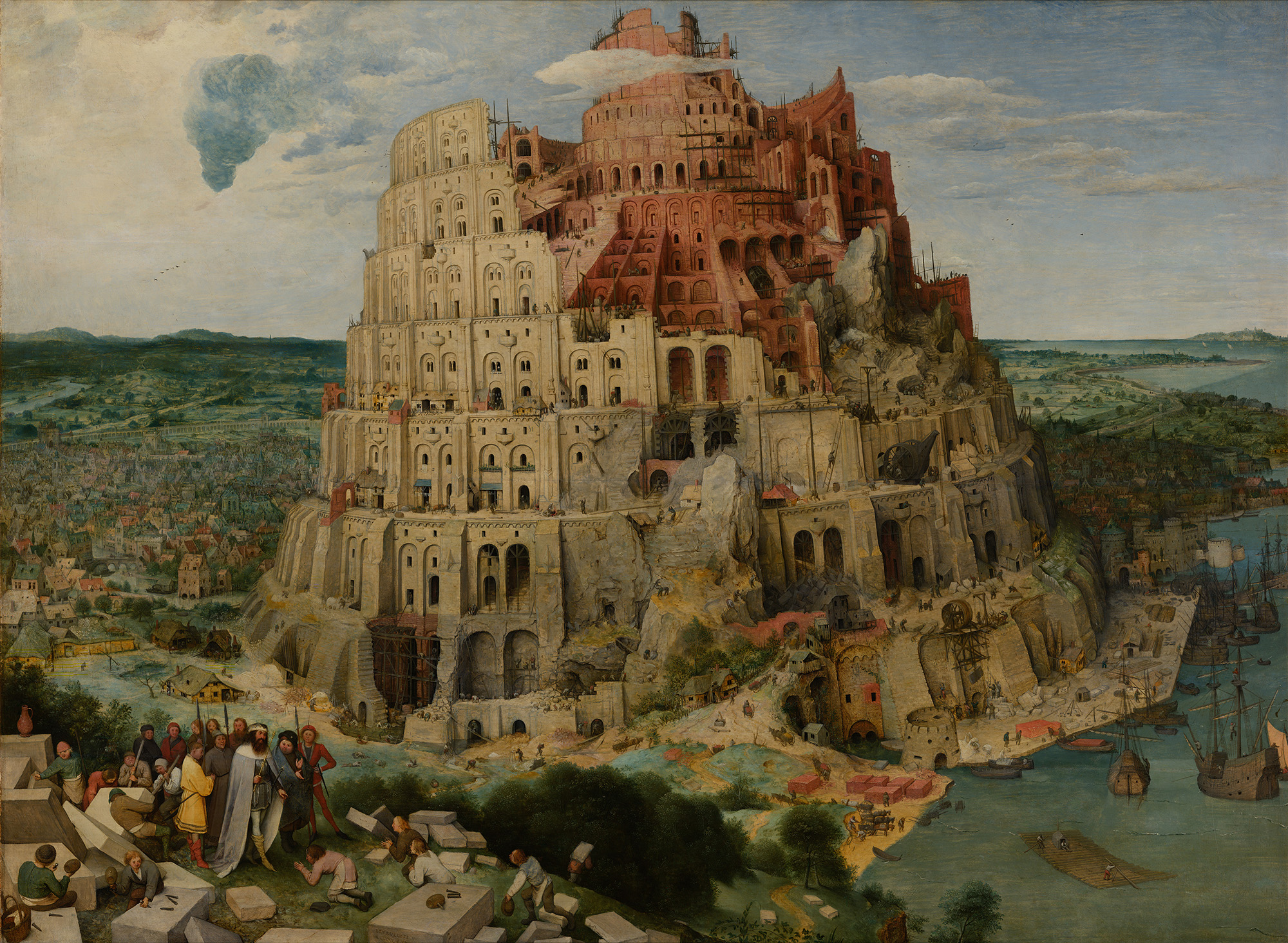 De toren van Babel (ca. 1563) van Pieter Bruegel de Oude (1525 - 1569)