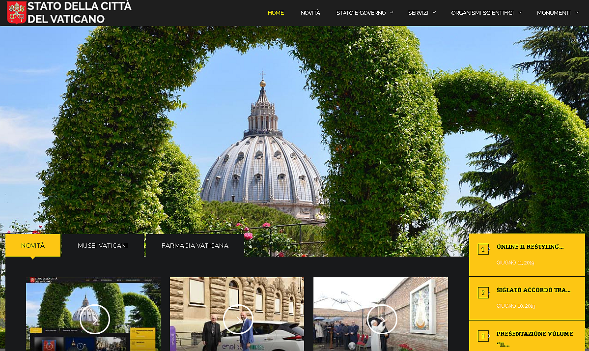 De website van Vaticaanstad