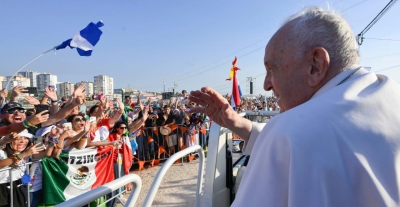 Paus Franciscus tijdens de slotviering van de Wereldjongerendagen